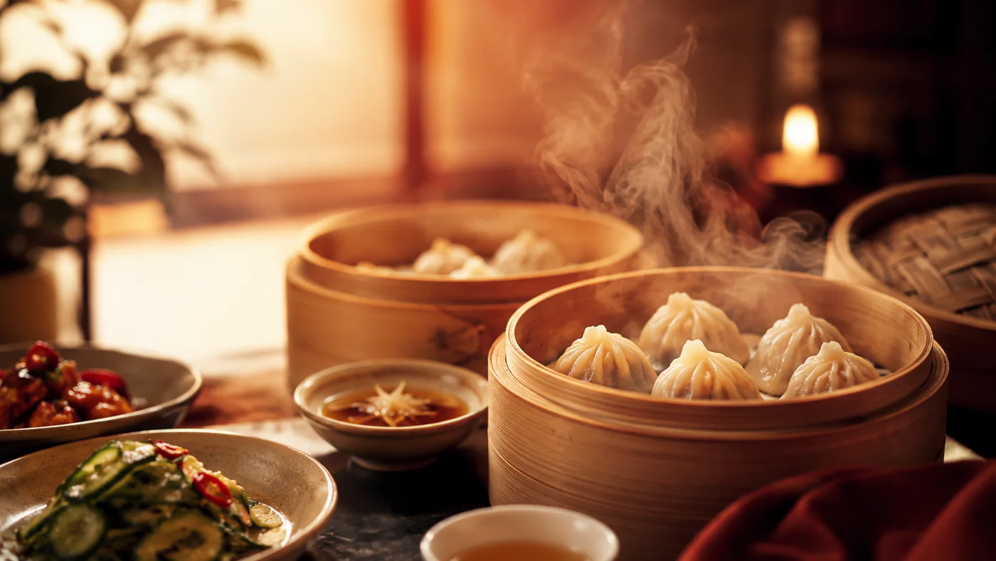 Fresh dumplings served in a warm, intimate dining room